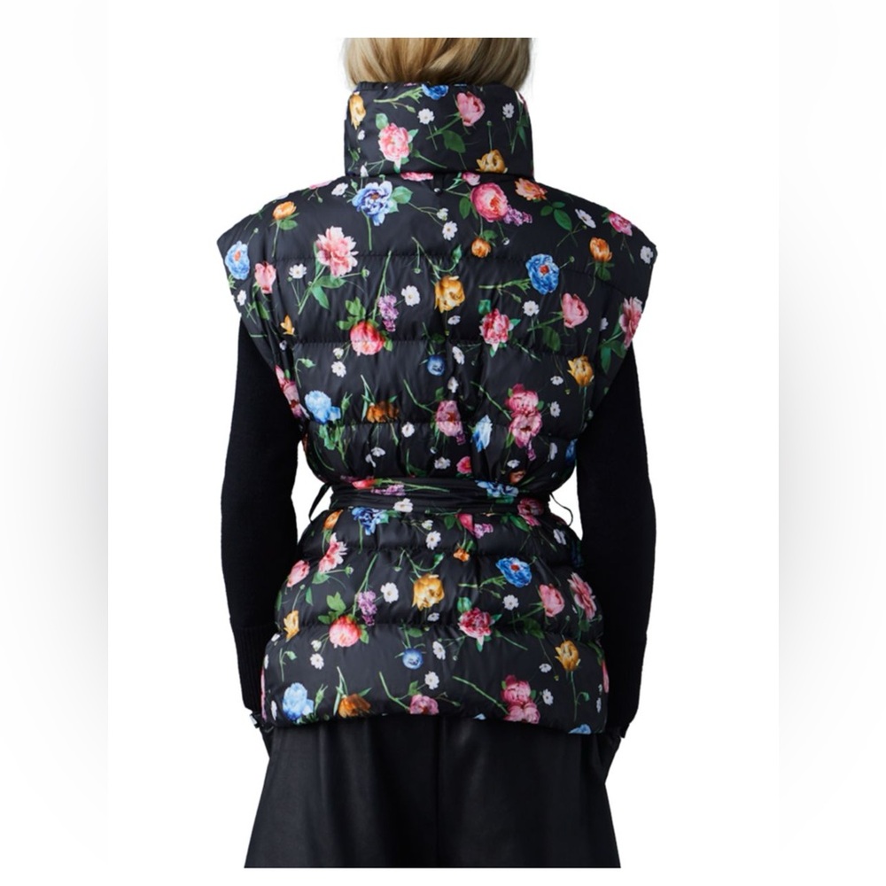 Mackage Zerina Floral Puffer Vest - Black with Multicolor Flowers - sz Large - Picture 3 of 16